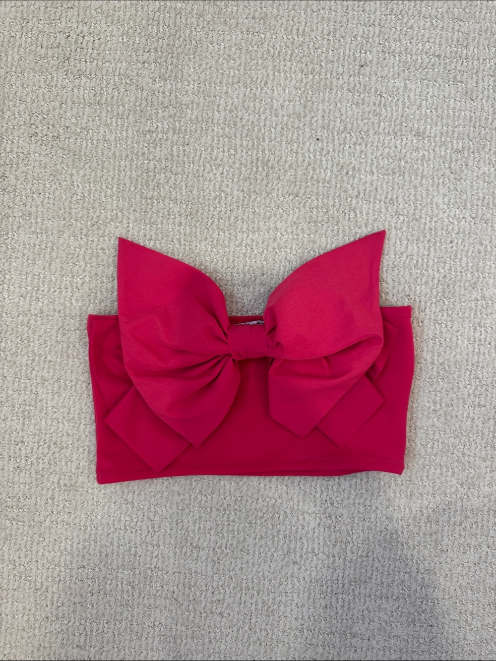 Zara Bright Pink Bow Strapless Top